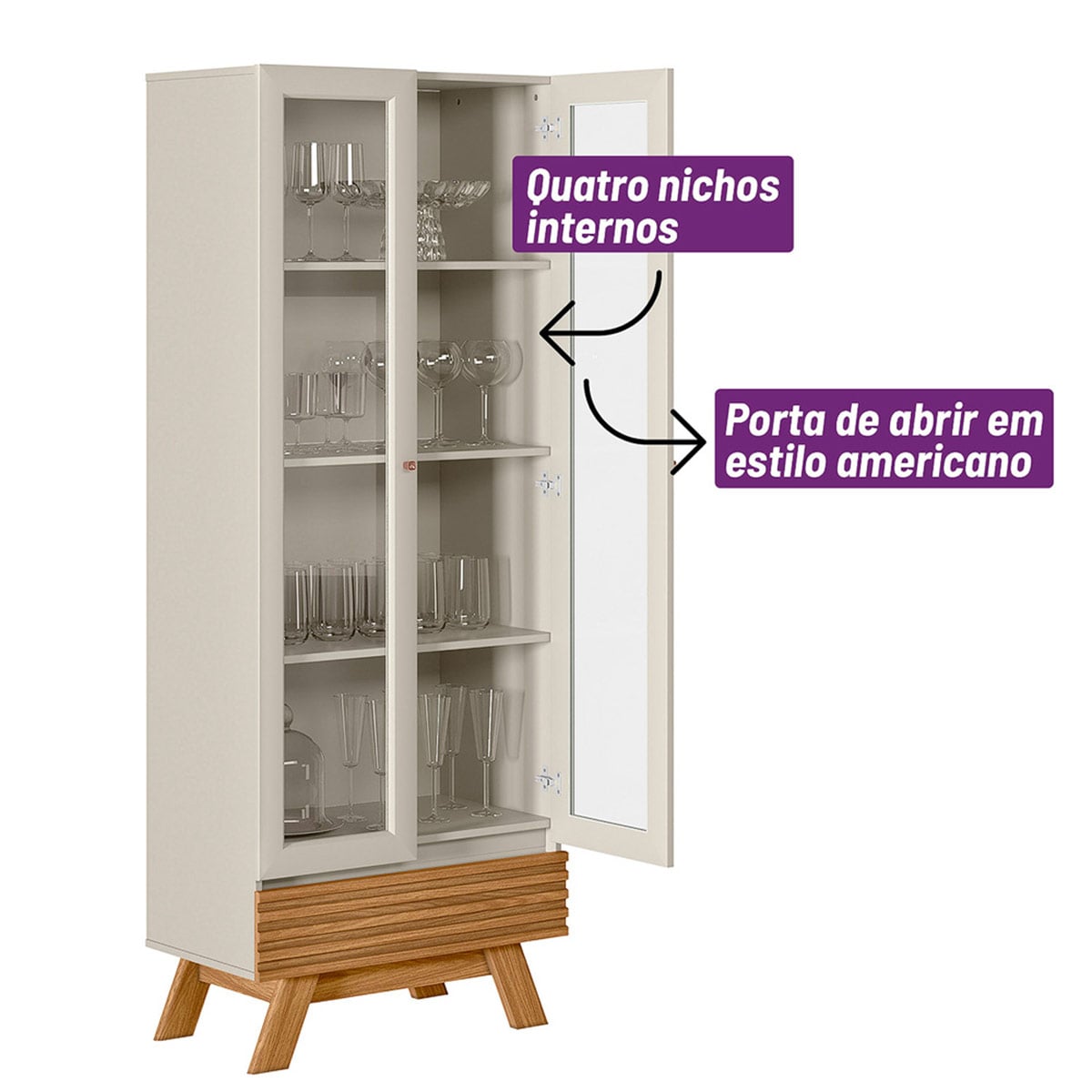 VITRINA RIPLEY HOME MAGNOLIA 3 REPISAS OFF WHITE - 5