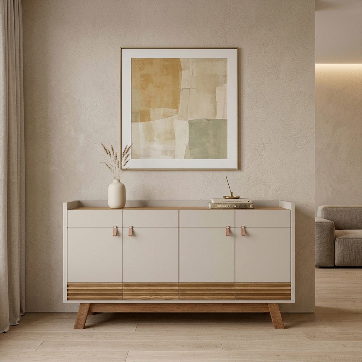 APARADOR RIPLEY HOME ABRUZZO 2 REPISAS OFF WHITE - 1