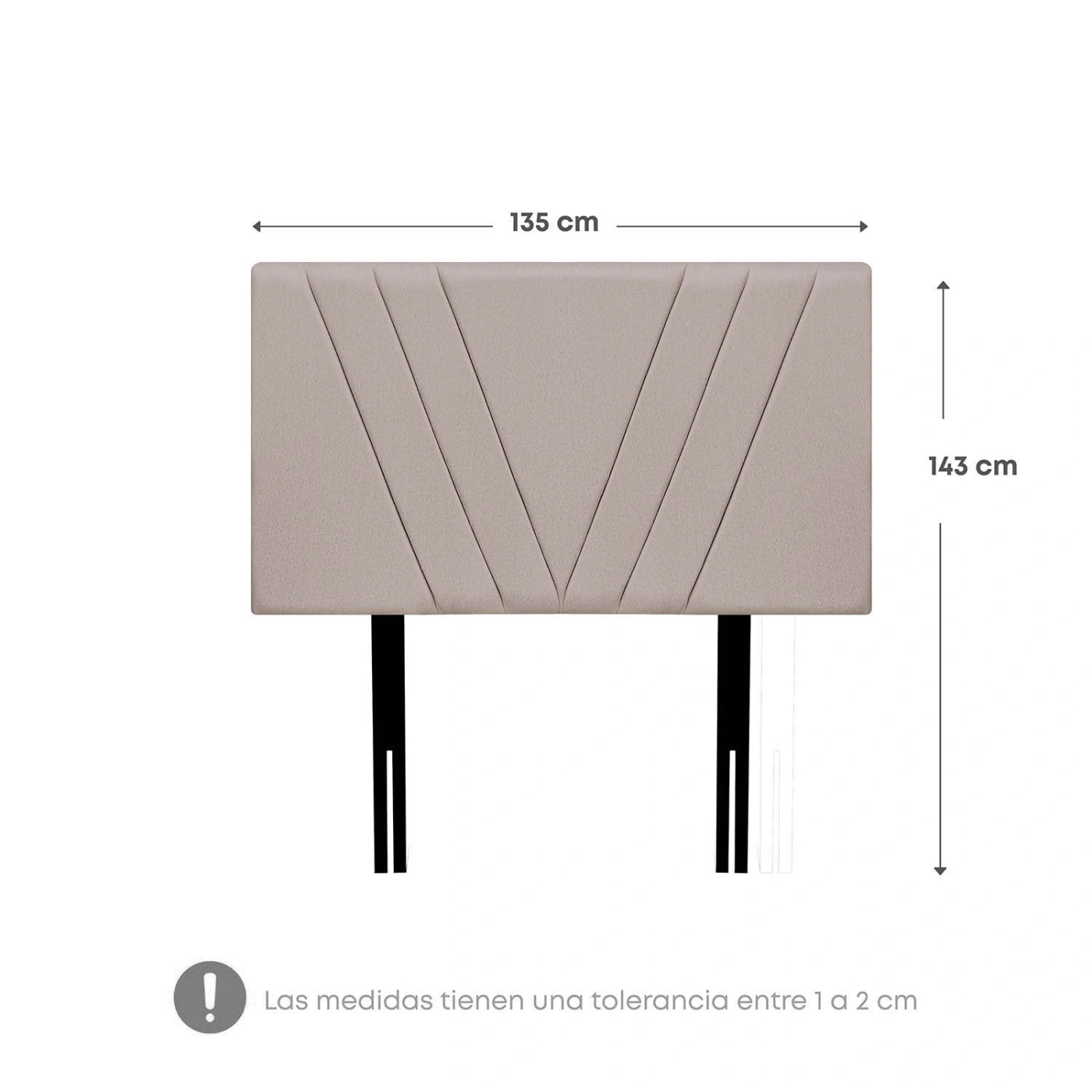 DORMITORIO RIZZOLI NAPOLES 2 PLAZAS CON CAJONES BEIGE + VELADORES - 10