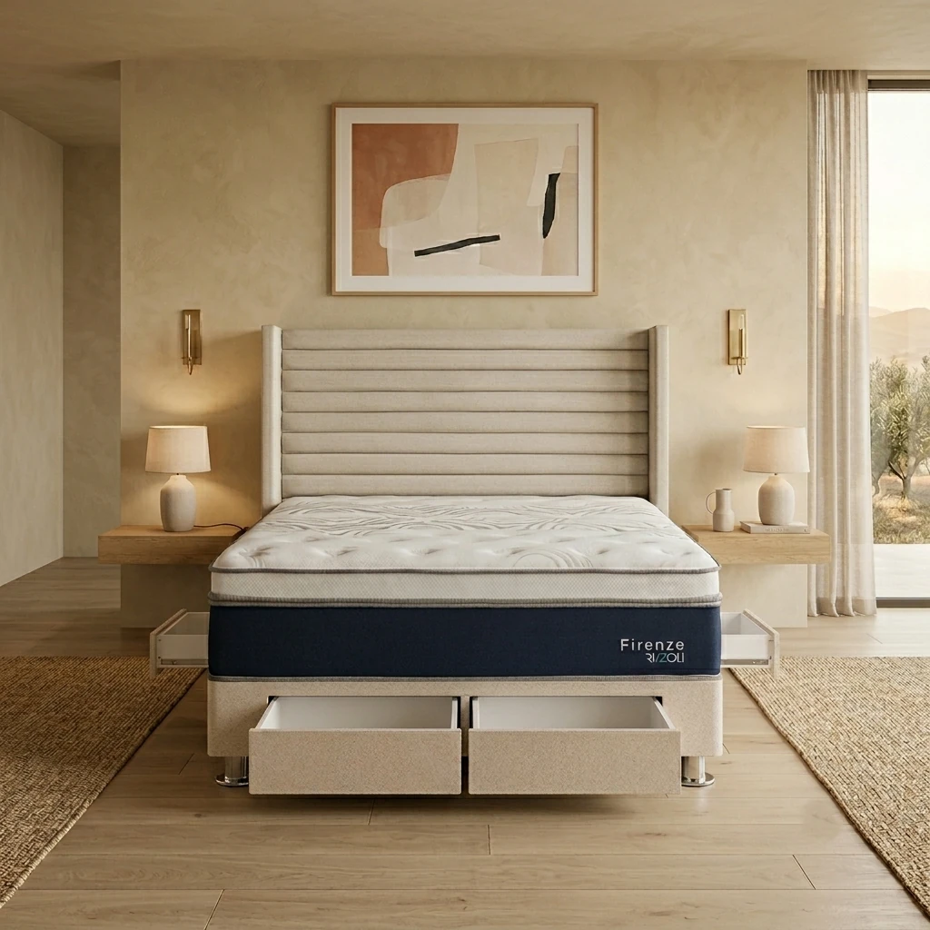 DORMITORIO RIZZOLI FIRENZE QUEEN CON CAJONES BEIGE - 1