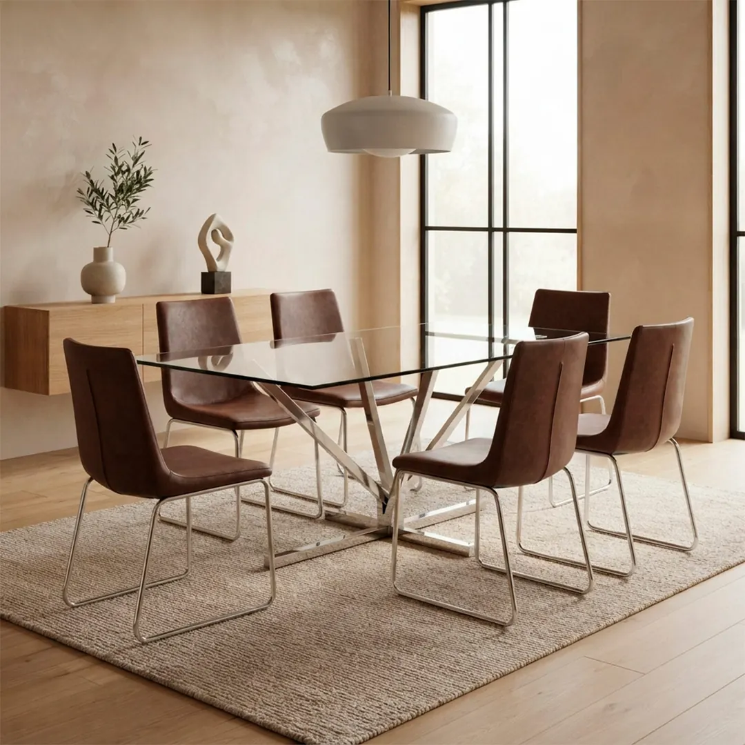 JUEGO DE COMEDOR RIPLEY HOME RAMAS JANE 6 SILLAS CAMEL - 1