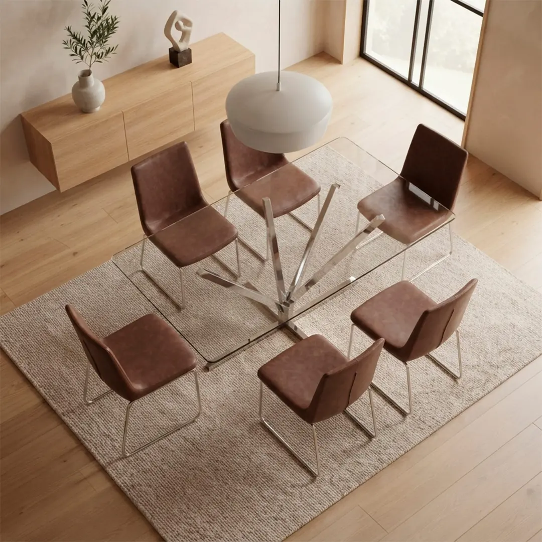 JUEGO DE COMEDOR RIPLEY HOME RAMAS JANE 6 SILLAS CAMEL - 2