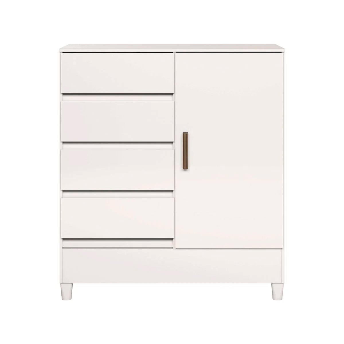 CÓMODA 4 CAJONES 1 PUERTA + VELADOR 2 CAJONES RIPLEY HOME FIT BLANCO - 3