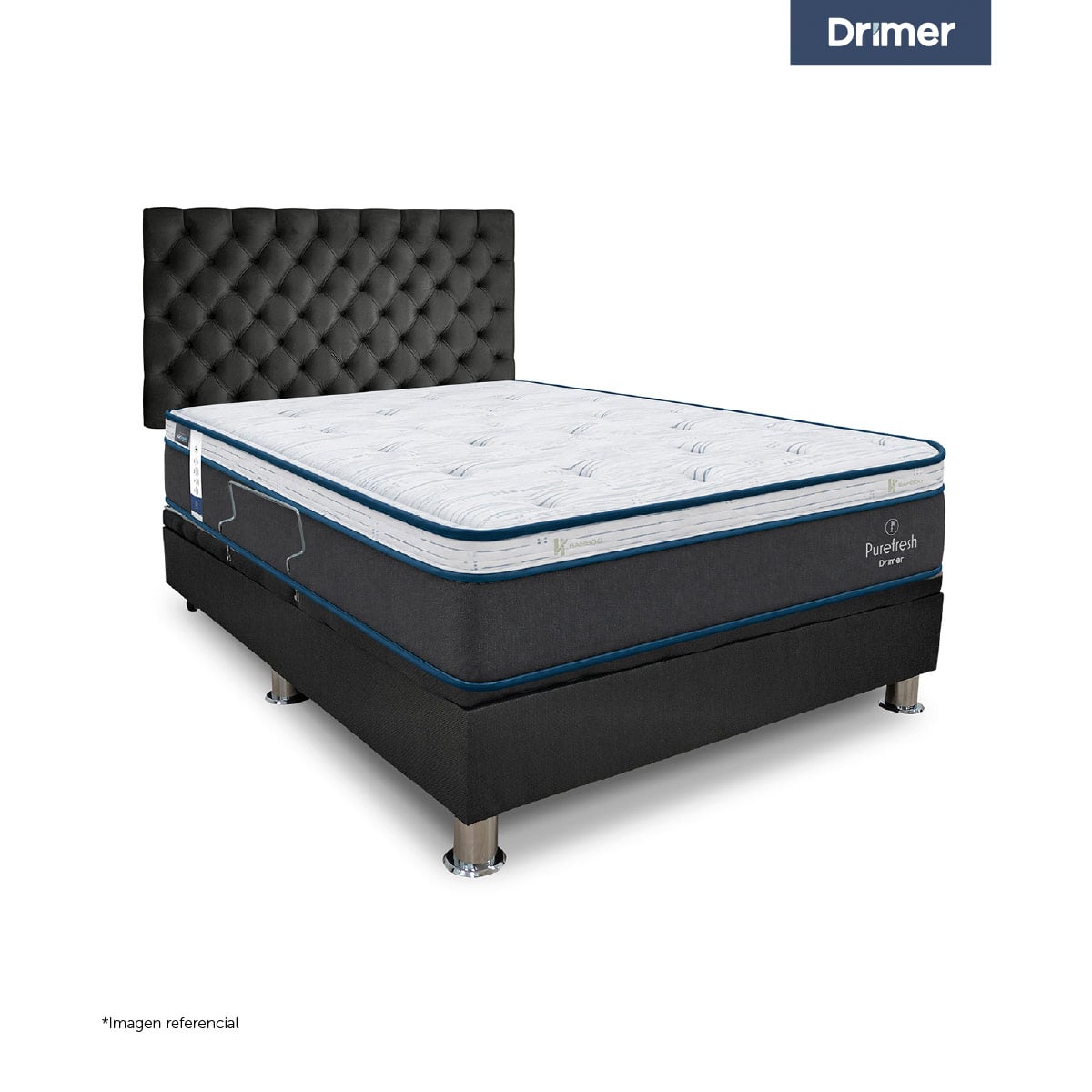 JUEGO DE DORMITORIO BOXET DRIMER PURE FRESH QUEEN EUROPEO GRIS - 1