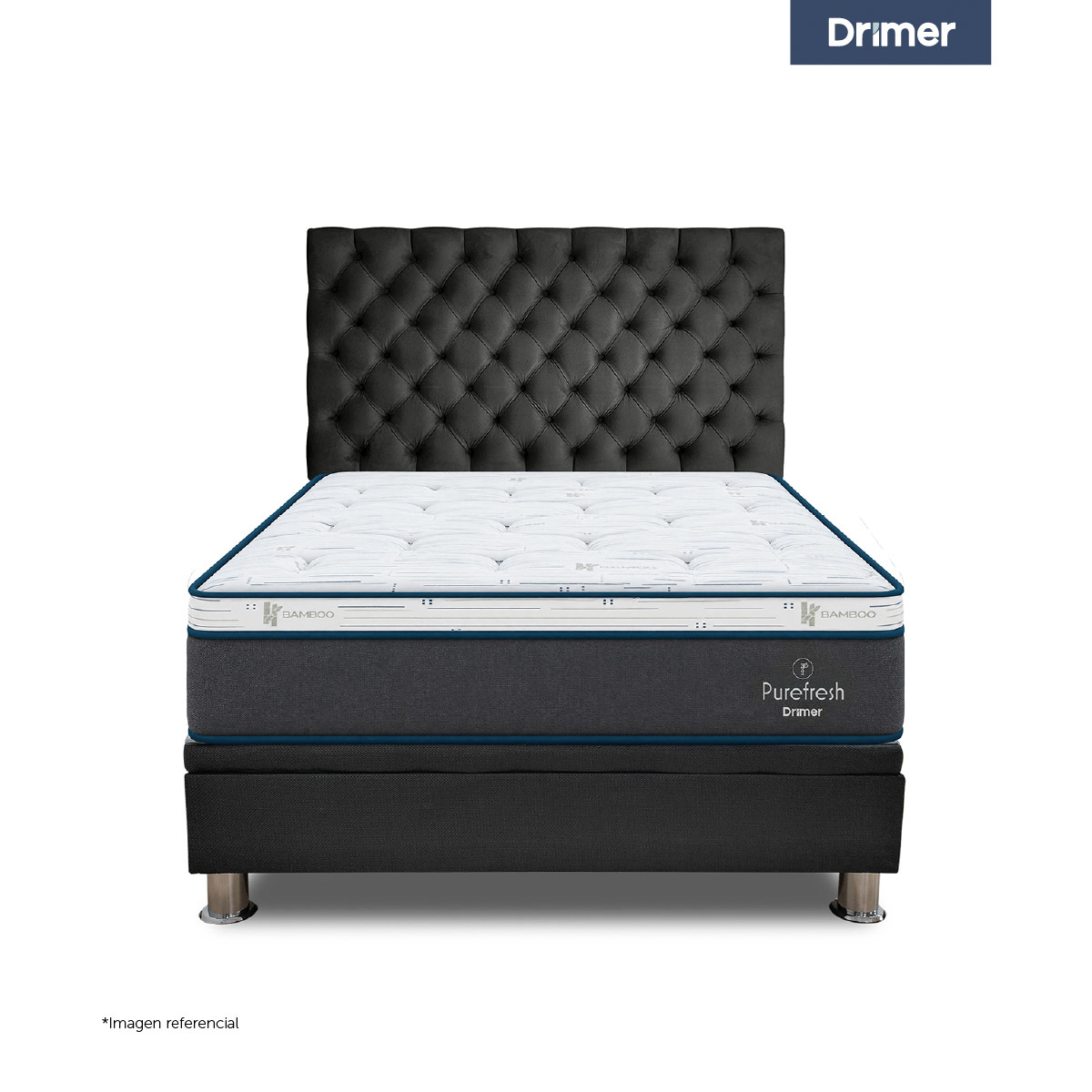 JUEGO DE DORMITORIO BOXET DRIMER PURE FRESH QUEEN EUROPEO GRIS - 2