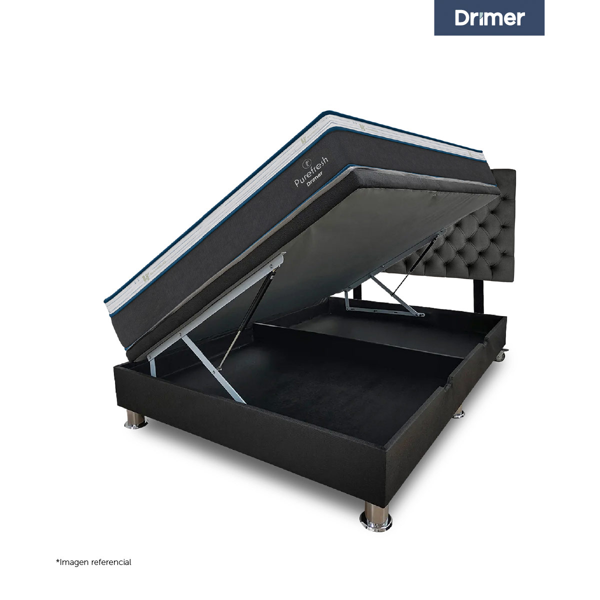 JUEGO DE DORMITORIO BOXET DRIMER PURE FRESH QUEEN EUROPEO GRIS - 3