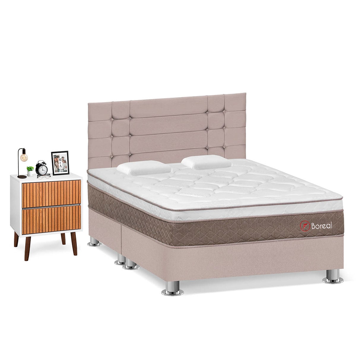 DORMITORIO FORLI BOREAL QUEEN BEIGE + VELADOR MILAN - 2