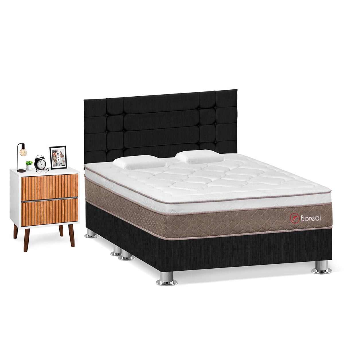 DORMITORIO FORLI BOREAL QUEEN GRIS + VELADOR MILAN - 2