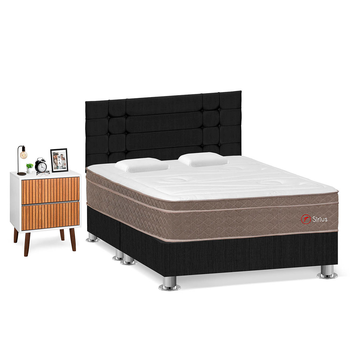 DORMITORIO FORLI SIRIUS KING GRIS + VELADOR MILAN - 2