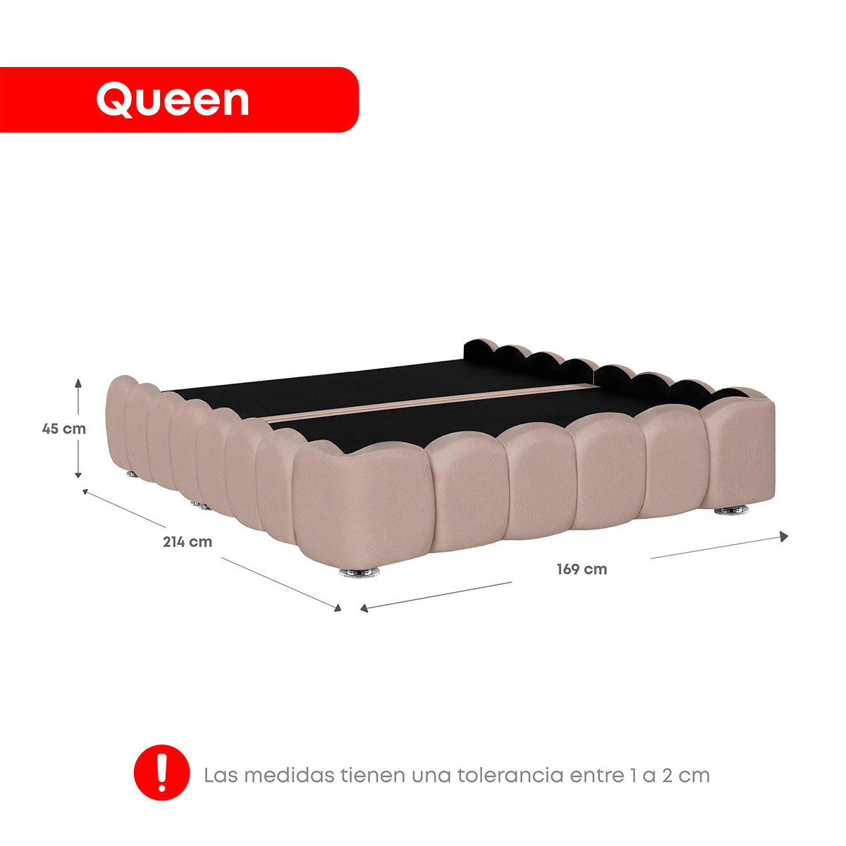 BASE + CABECERA FORLI NUBE QUEEN BEIGE - 5