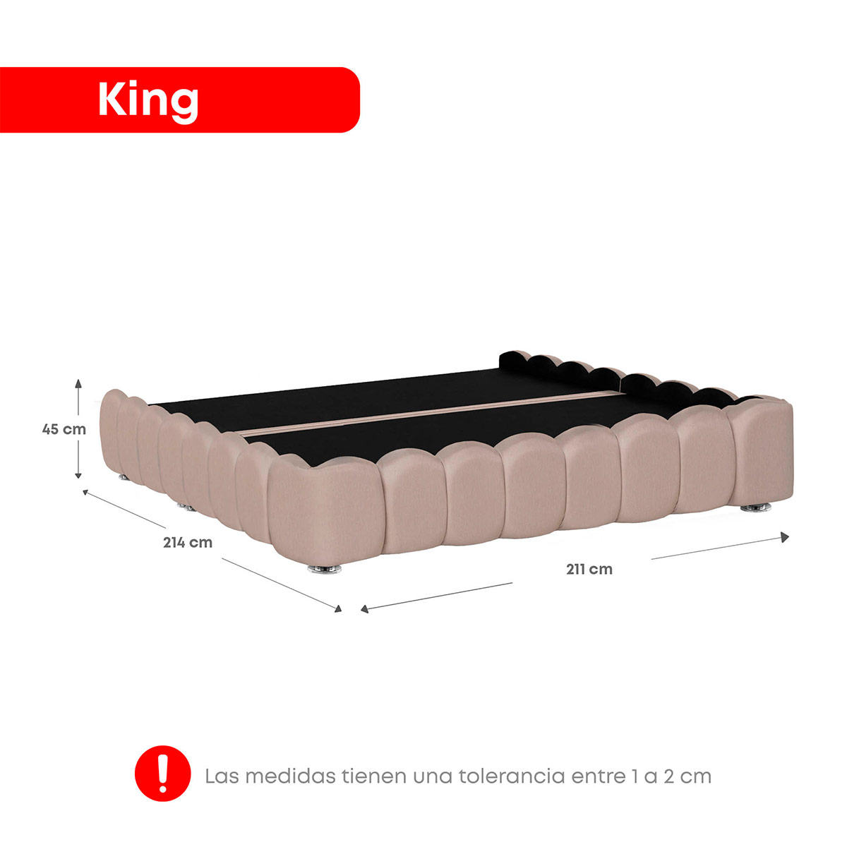BASE + CABECERA FORLI NUBE KING BEIGE - 5