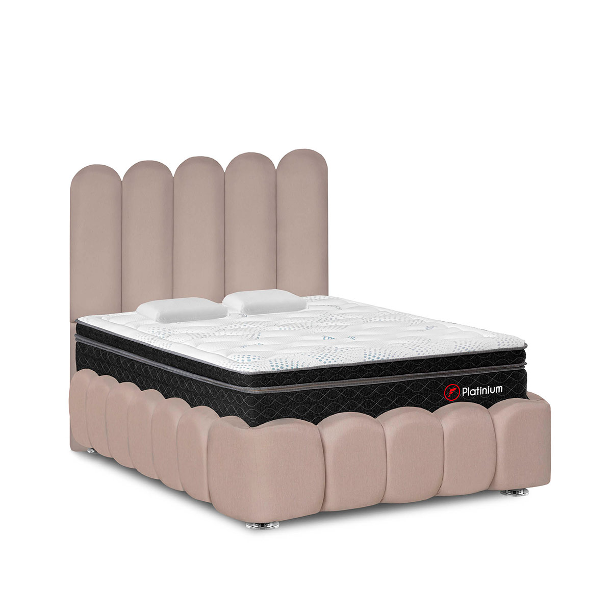 JUEGO DE DORMITORIO AMERICANO FORLI NUBE PLATINIUM 2 PLAZAS - 1