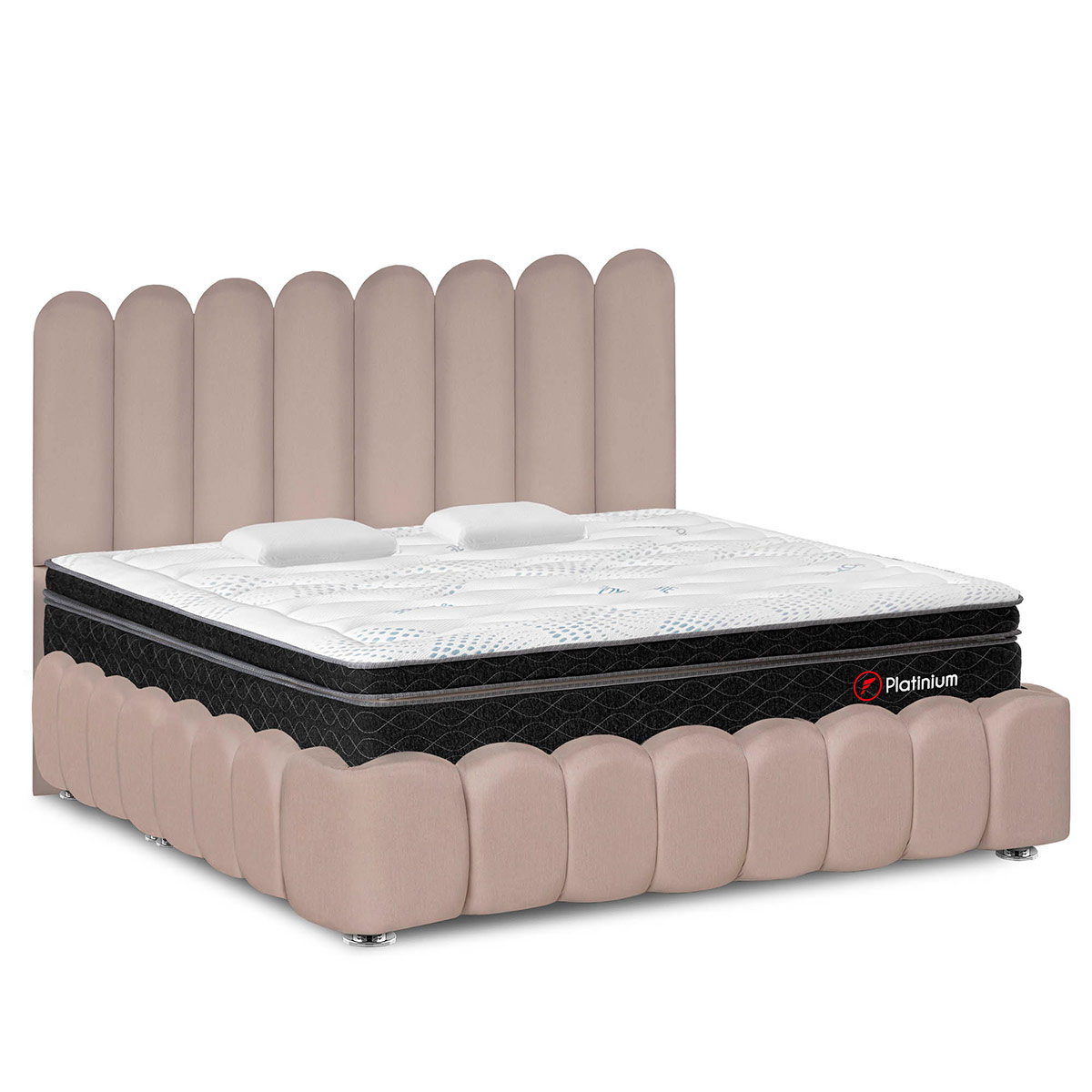 JUEGO DE DORMITORIO AMERICANO FORLI NUBE PLATINIUM KING - 1