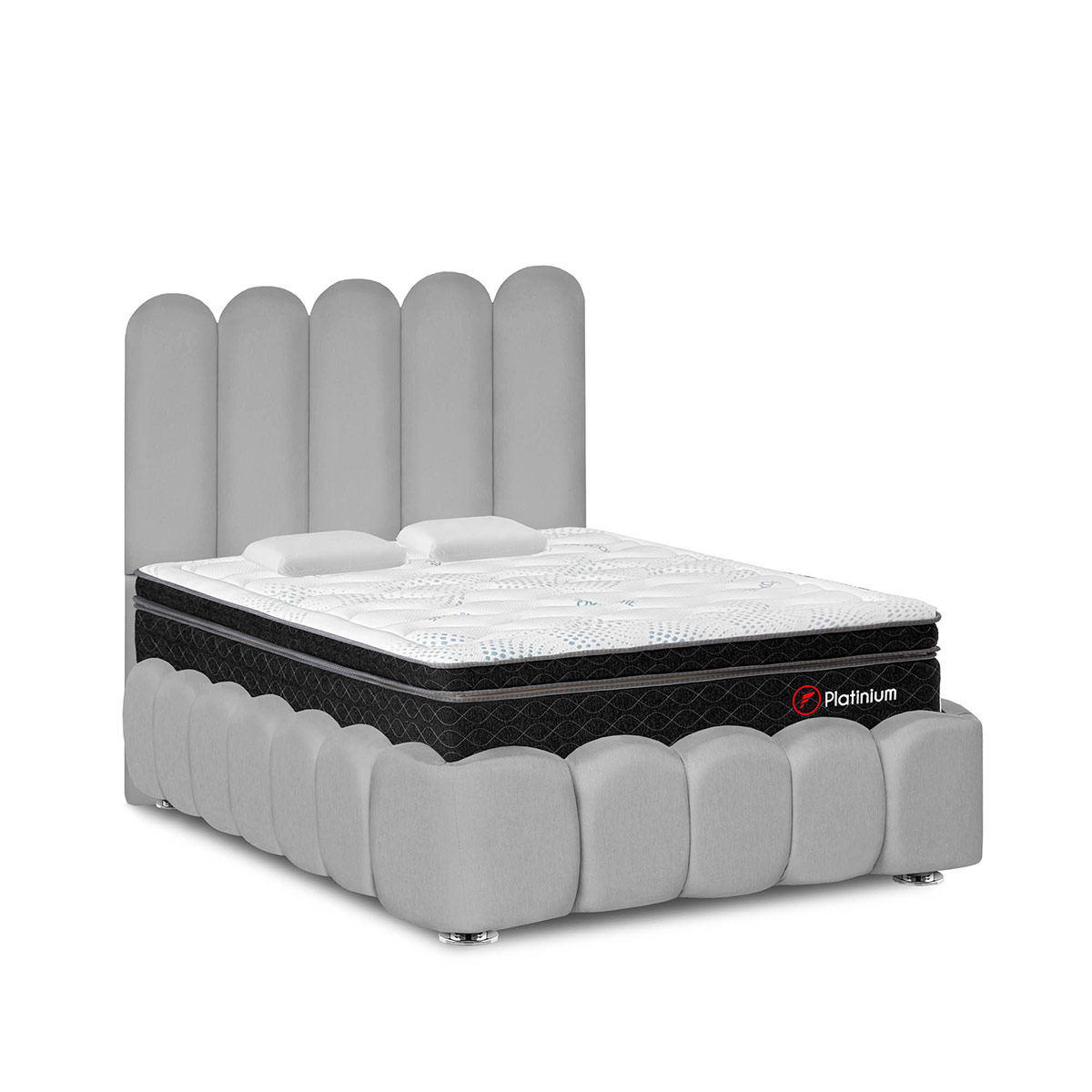 JUEGO DE DORMITORIO AMERICANO FORLI NUBE PLATINIUM 2 PLAZAS - 1