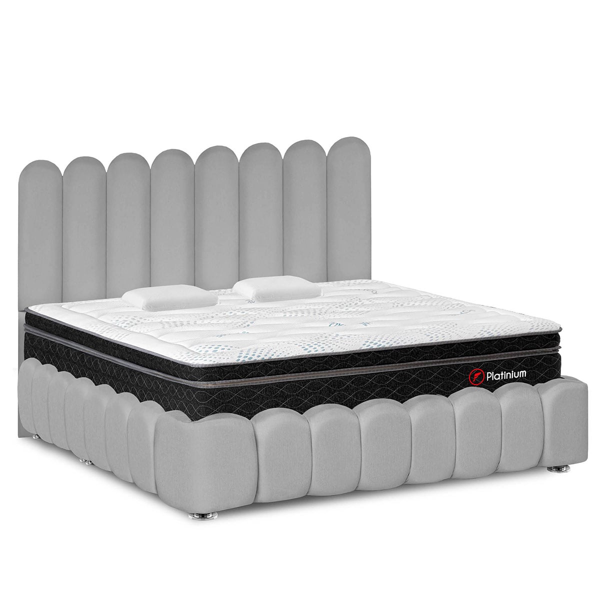 JUEGO DE DORMITORIO AMERICANO FORLI NUBE PLATINIUM KING - 1