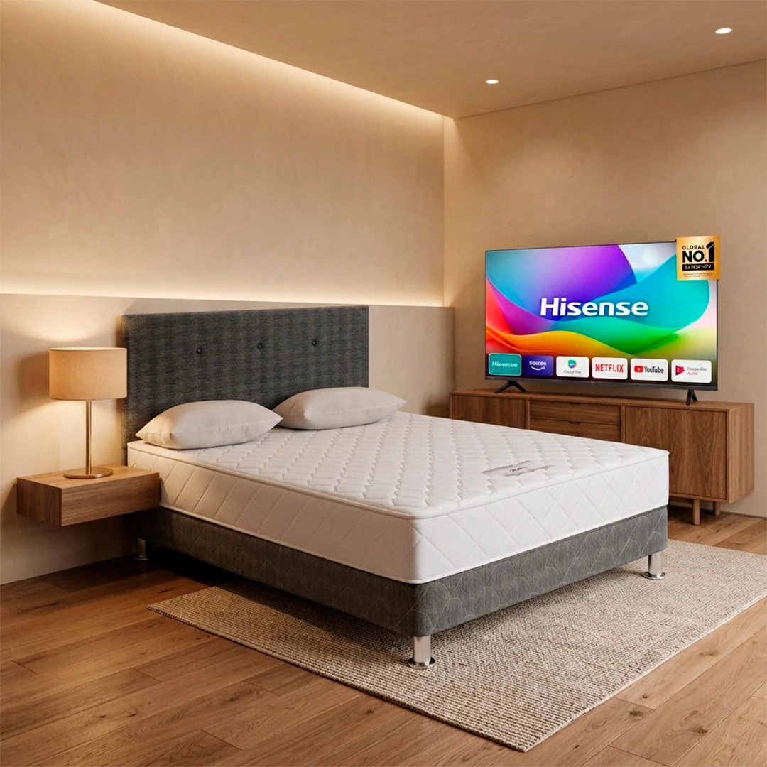 DORMITORIO PARAÍSO MILANO 2 PLAZAS + TV HISENSE QLED 40" - 1