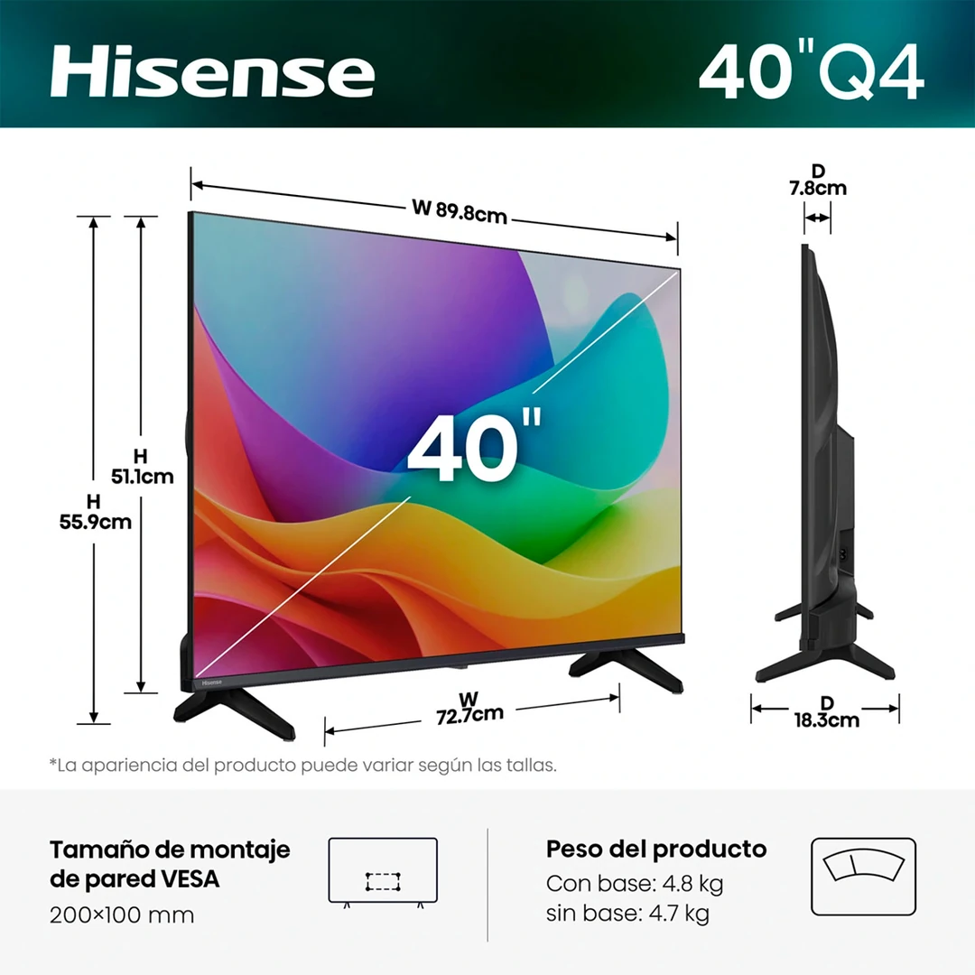 DORMITORIO PARAÍSO MILANO 2 PLAZAS + TV HISENSE QLED 40" - 7