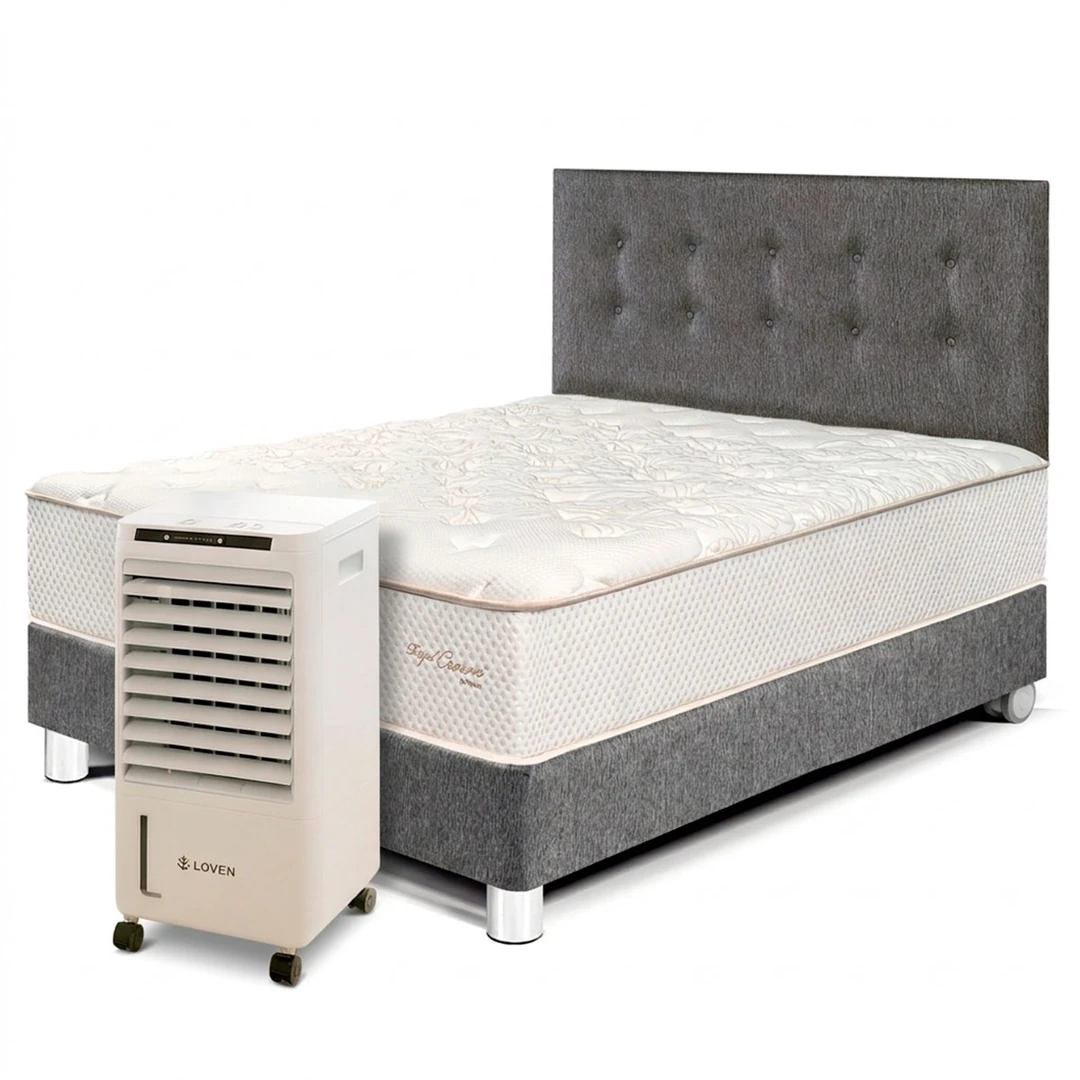 DORMITORIO PARAÍSO ROYAL CROWN 2 PLAZAS + ENFRIADOR AIRE LOVEN 3 NIVELES - 1