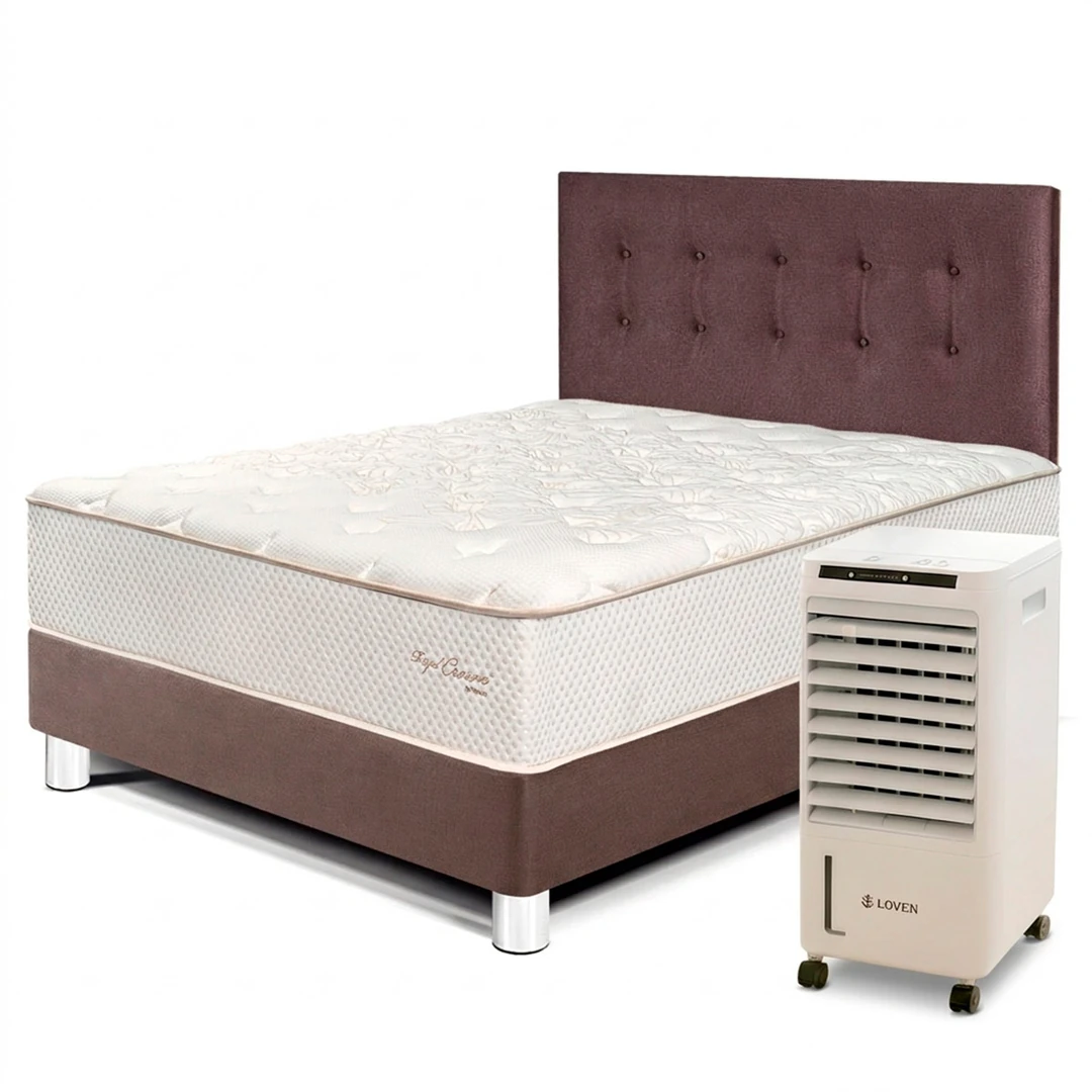 DORMITORIO PARAÍSO ROYAL CROWN 2 PLAZAS + ENFRIADOR AIRE LOVEN 3 NIVELES - 1