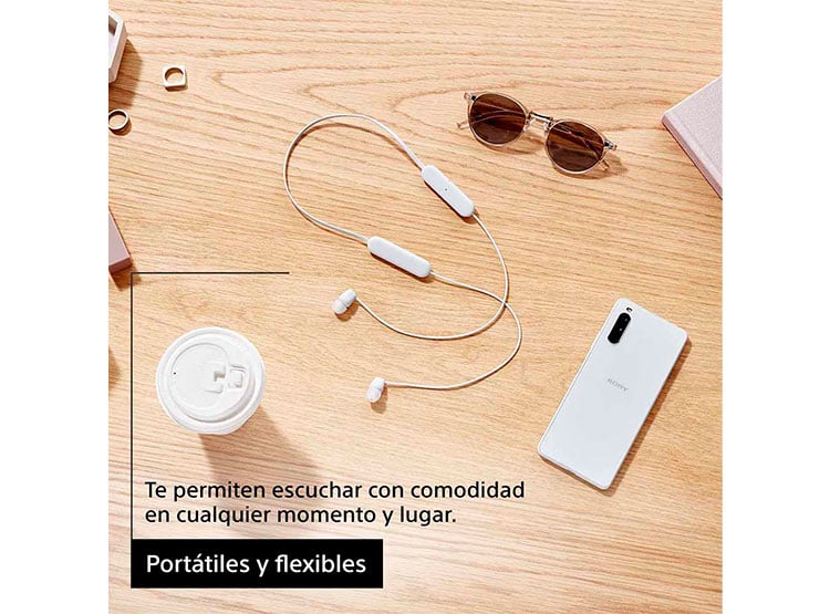 AUDÍFONOS SONY IN-EAR WI-C100 BLUETOOTH CREMA - 2