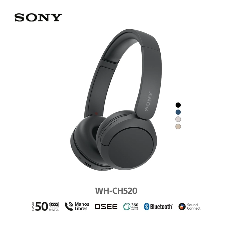 AUDÍFONOS SONY WH-CH520 BLUETOOTH NEGRO - 1
