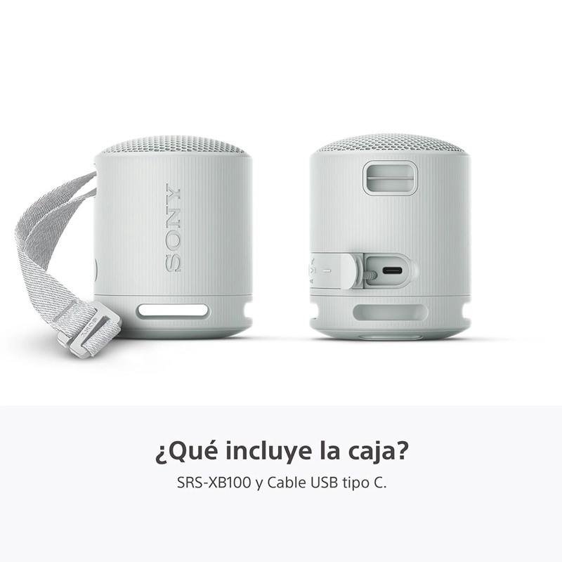 PARLANTE SONY PORTÁTIL SRS-XB100 BLUETOOTH WATERPROOF GRIS - 4