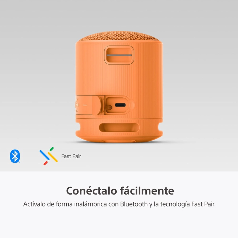 PARLANTE SONY PORTÁTIL SRS-XB100 BLUETOOTH WATERPROOF NARANJA - 2
