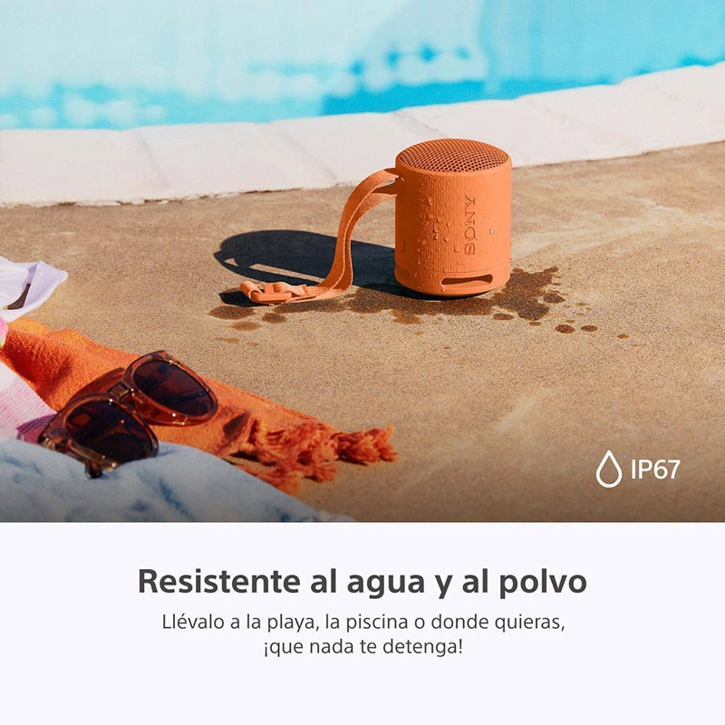 PARLANTE SONY PORTÁTIL SRS-XB100 BLUETOOTH WATERPROOF NARANJA - 6
