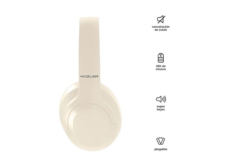 AUDÍFONOS KUZLER OVER-EAR GEOFF-101B BLUETOOTH BEIGE - 2