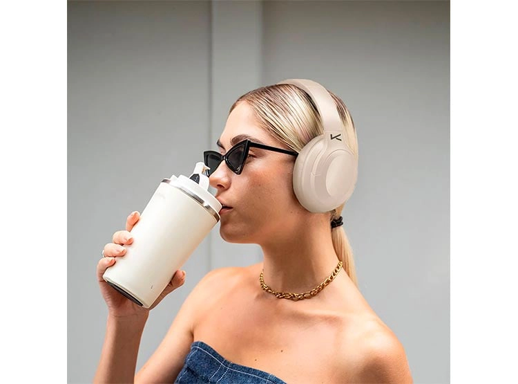 AUDÍFONOS KUZLER OVER-EAR GEOFF-101B BLUETOOTH BEIGE - 4