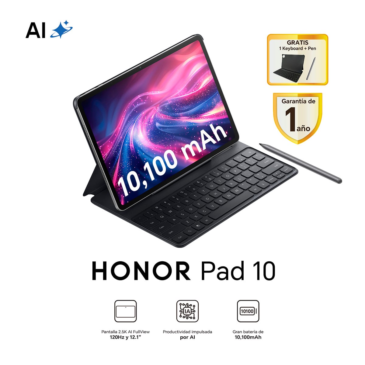 TABLET HONOR PAD 10 12.1” 256GB - 1