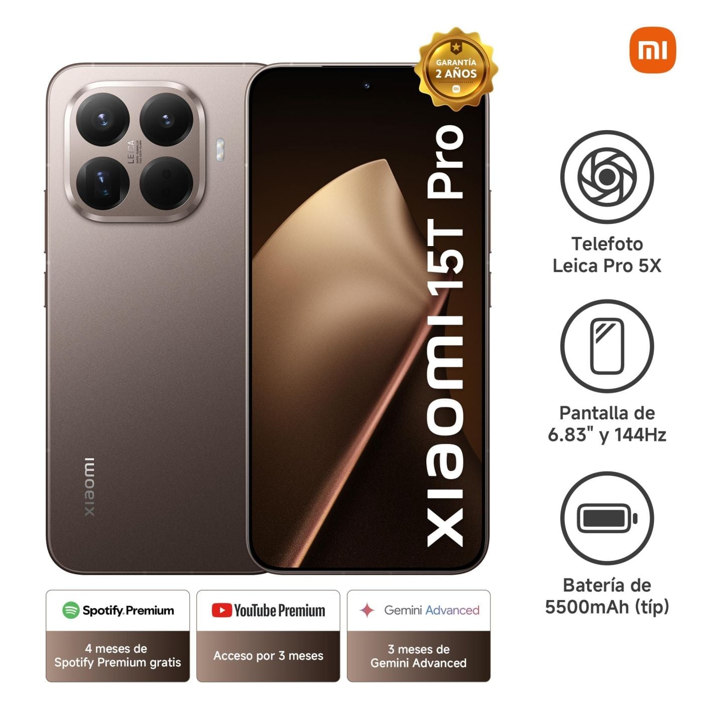 CELULAR XIAOMI 15T PRO 512GB 12GB 50 MP + 50 MP + 12 MP 6.83" - 1