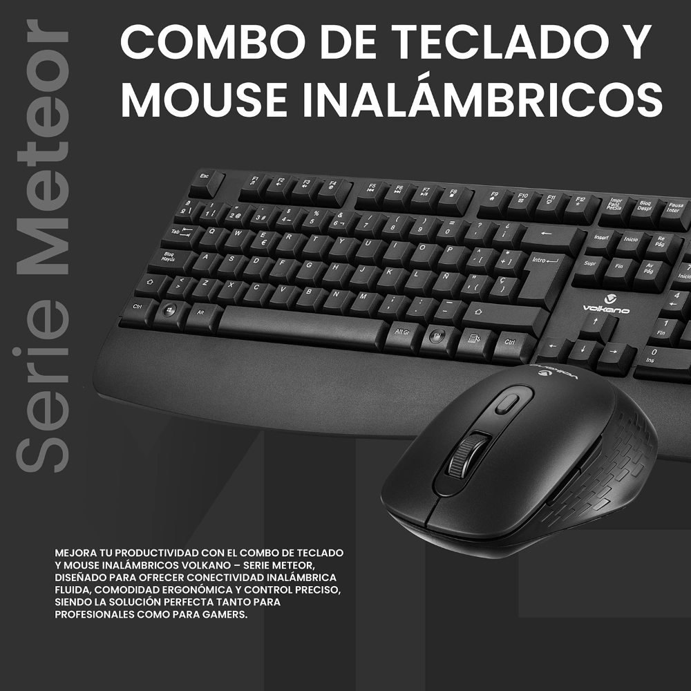 COMBO TECLADO Y MOUSE INALÁMBRICO VOLKANO METEOR - 2