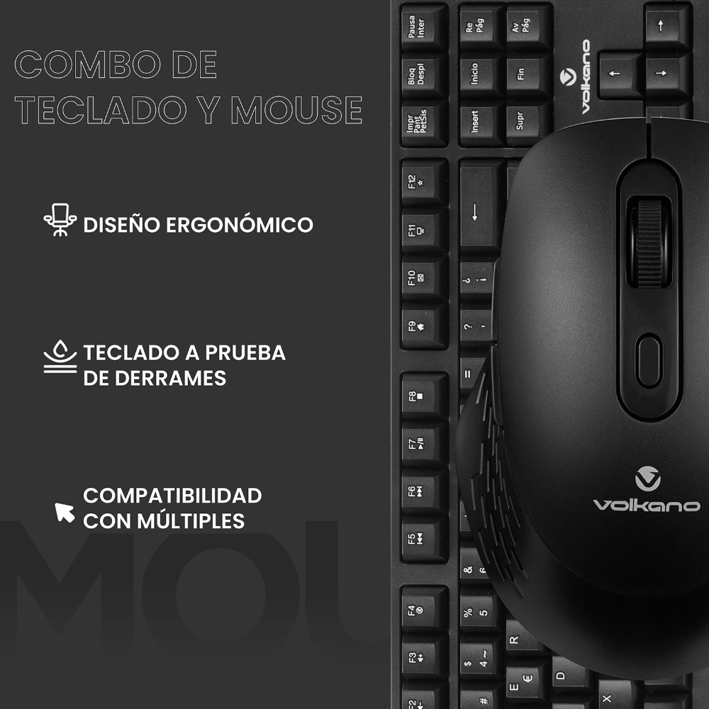 COMBO TECLADO Y MOUSE INALÁMBRICO VOLKANO METEOR - 3