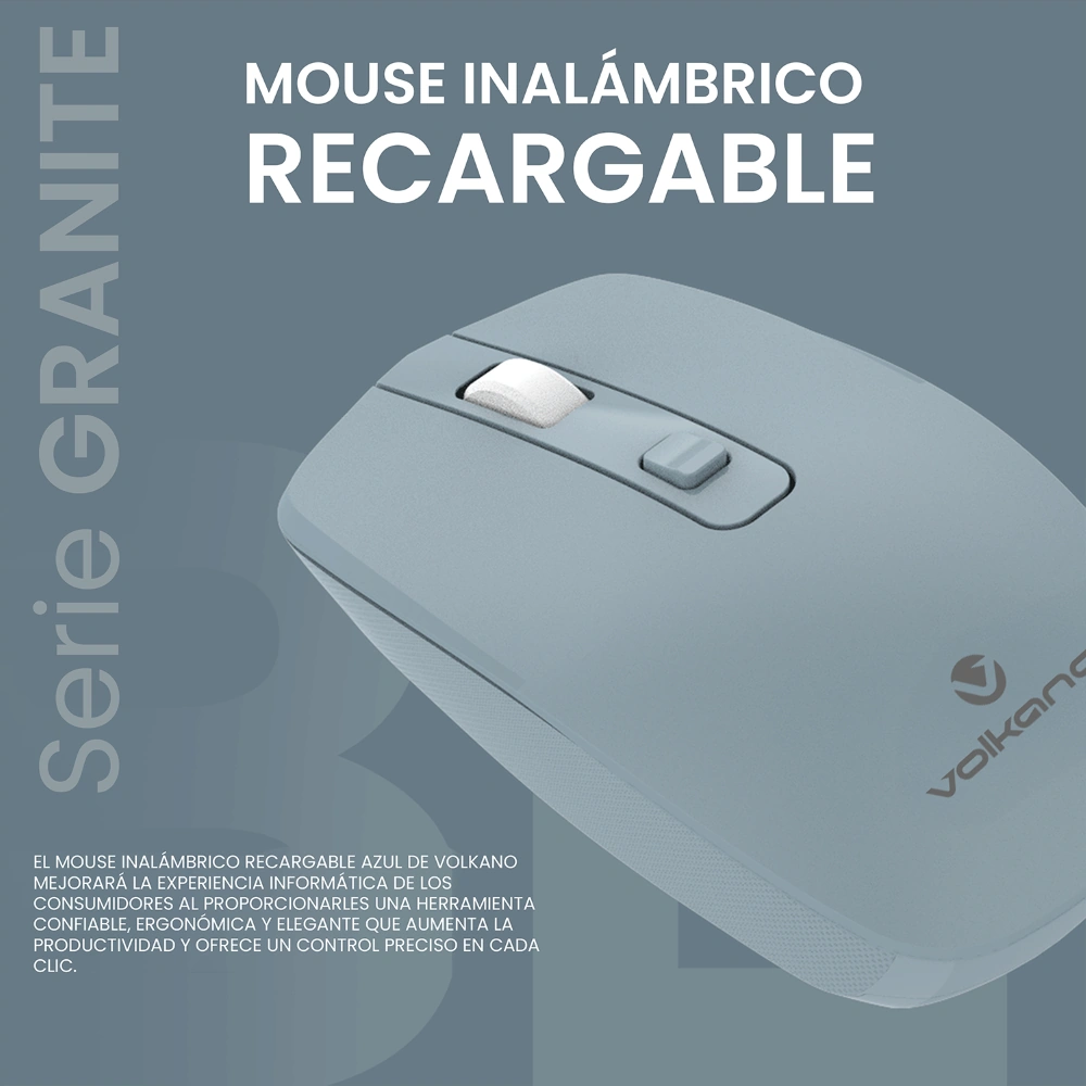 MOUSE INALÁMBRIC VOLKANO GRANITE SERIES RECARGABLE - 3