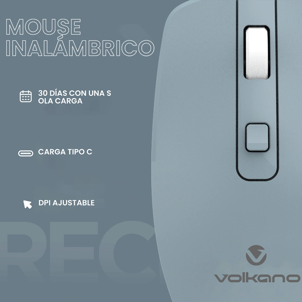 MOUSE INALÁMBRIC VOLKANO GRANITE SERIES RECARGABLE - 4