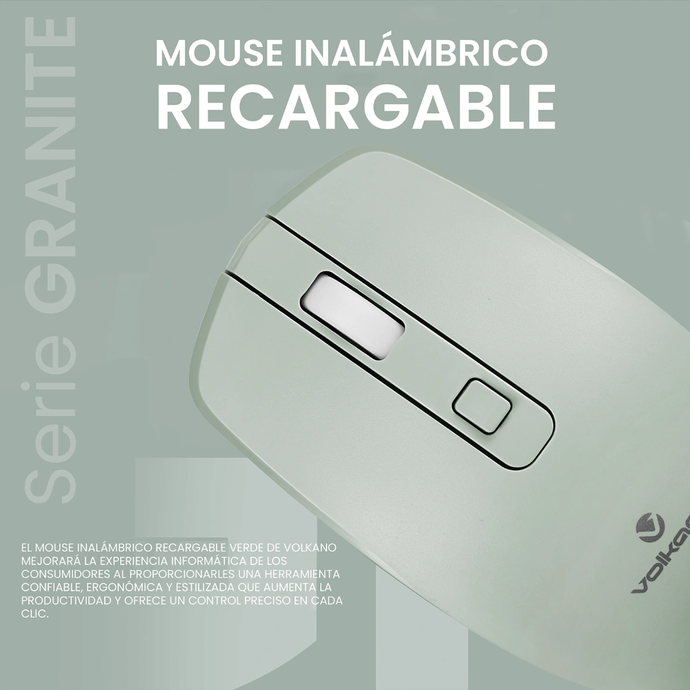 MOUSE INALÁMBRICO VOLKANO GRANITE SERIES RECARGABLE - 2
