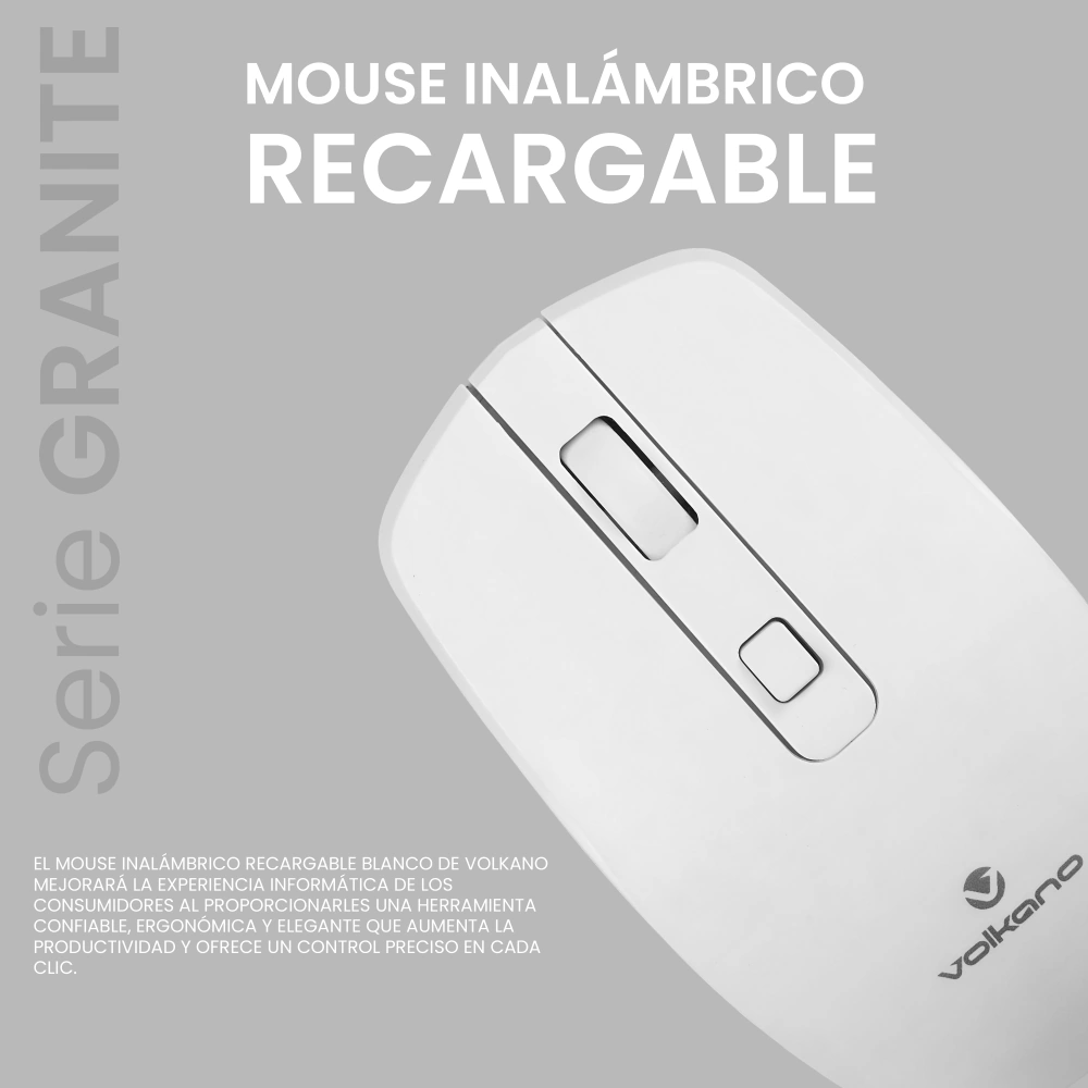 MOUSE INALÁMBRICO VOLKANO GRANITE SERIES RECARGABLE - 2
