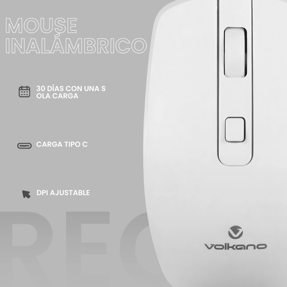 MOUSE INALÁMBRICO VOLKANO GRANITE SERIES RECARGABLE - 3