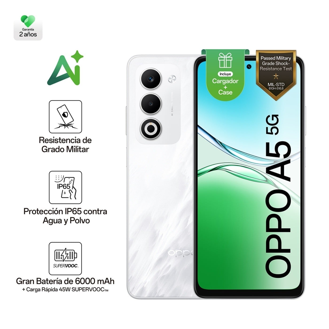 CELULAR OPPO A5 5G 256 GB BLANCO - 1