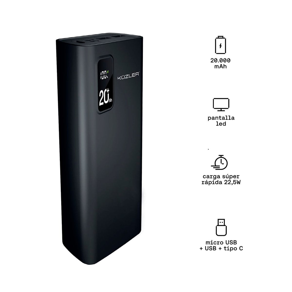 CARGADOR PORTÁTIL KUZLER ANKE-105N 20KMAH 22.5W - 3