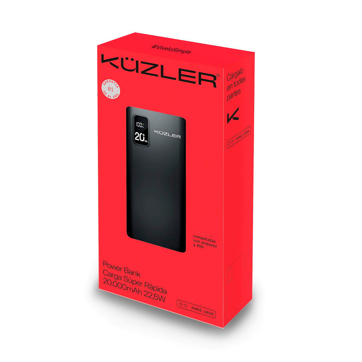 CARGADOR PORTÁTIL KUZLER ANKE-105N 20KMAH 22.5W - 6