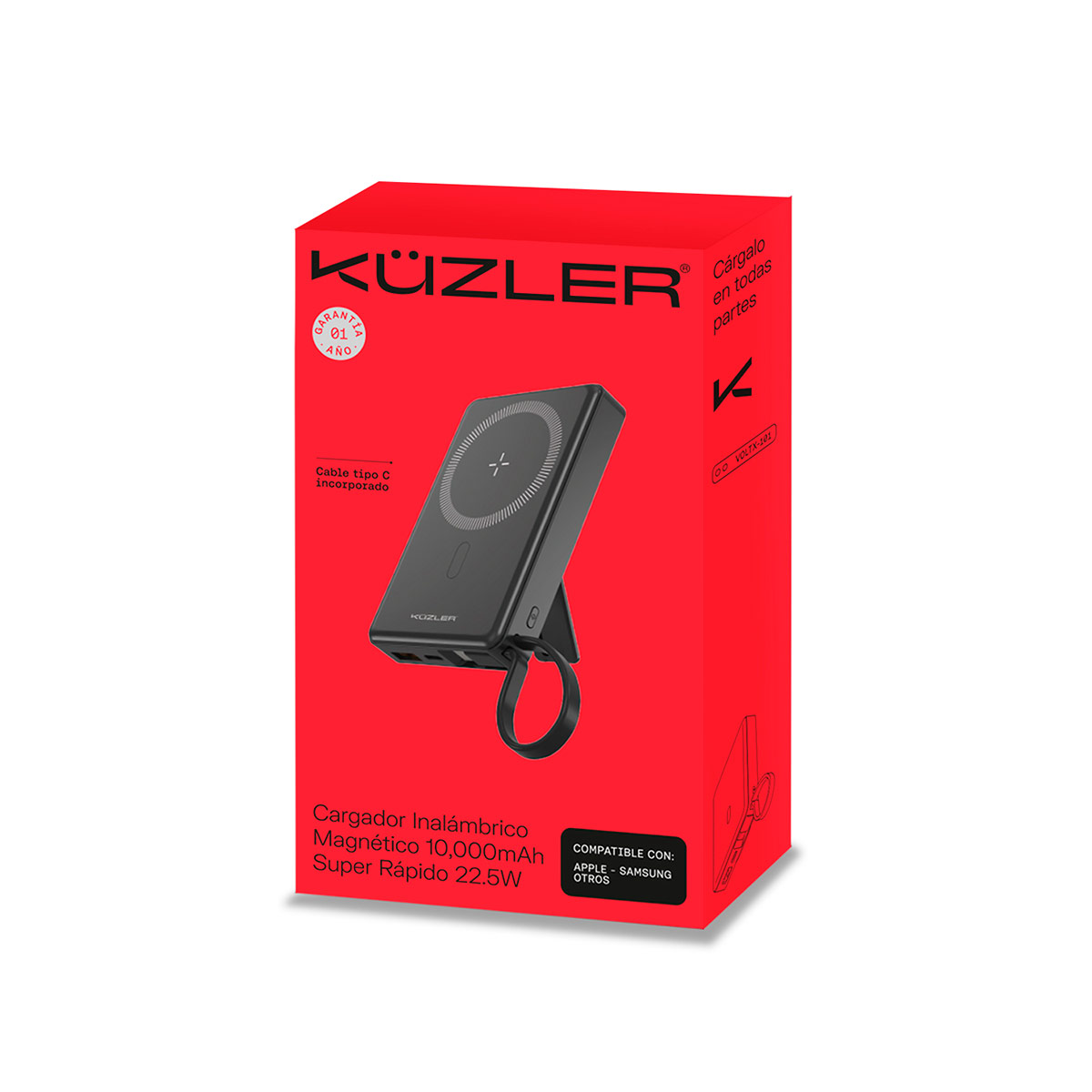 CARGADOR PORTÁTIL KUZLER VOLTX-101 INALÁMBRICO 10KMAH - 6