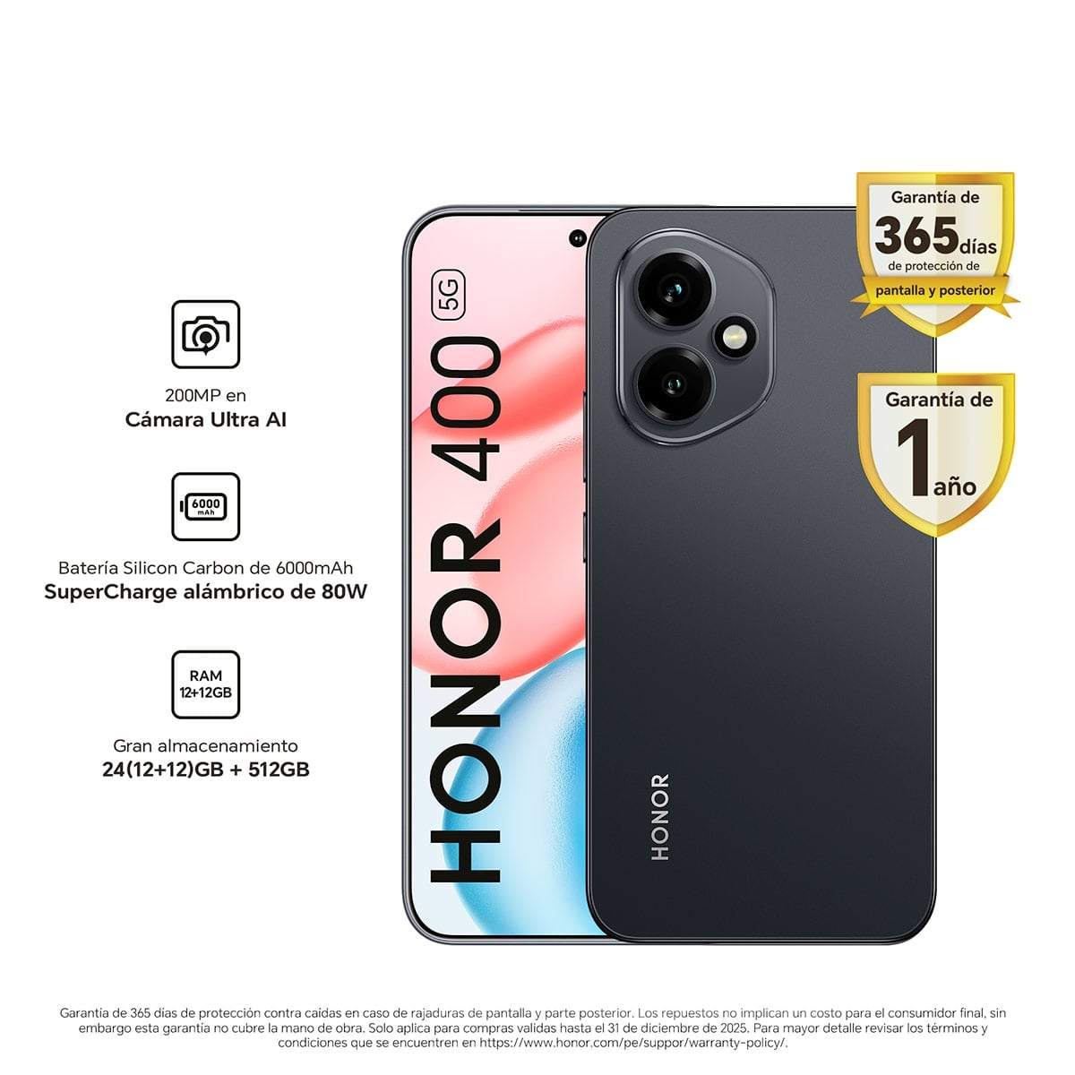 CELULAR HONOR 400 6.5” 12GB RAM 512GB 200MP - 1