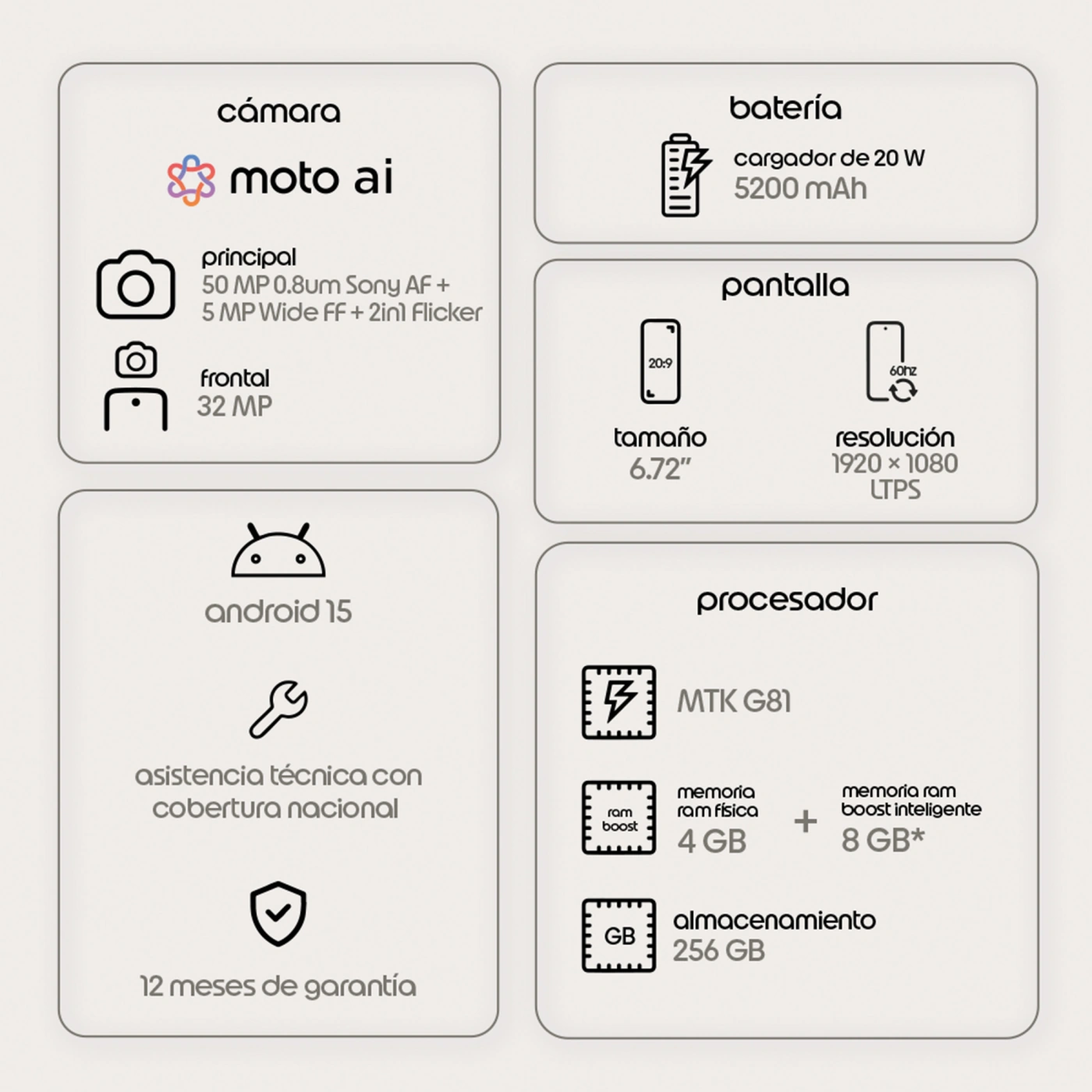 CELULAR MOTOROLA MOTO G17 256GB RAM - 6