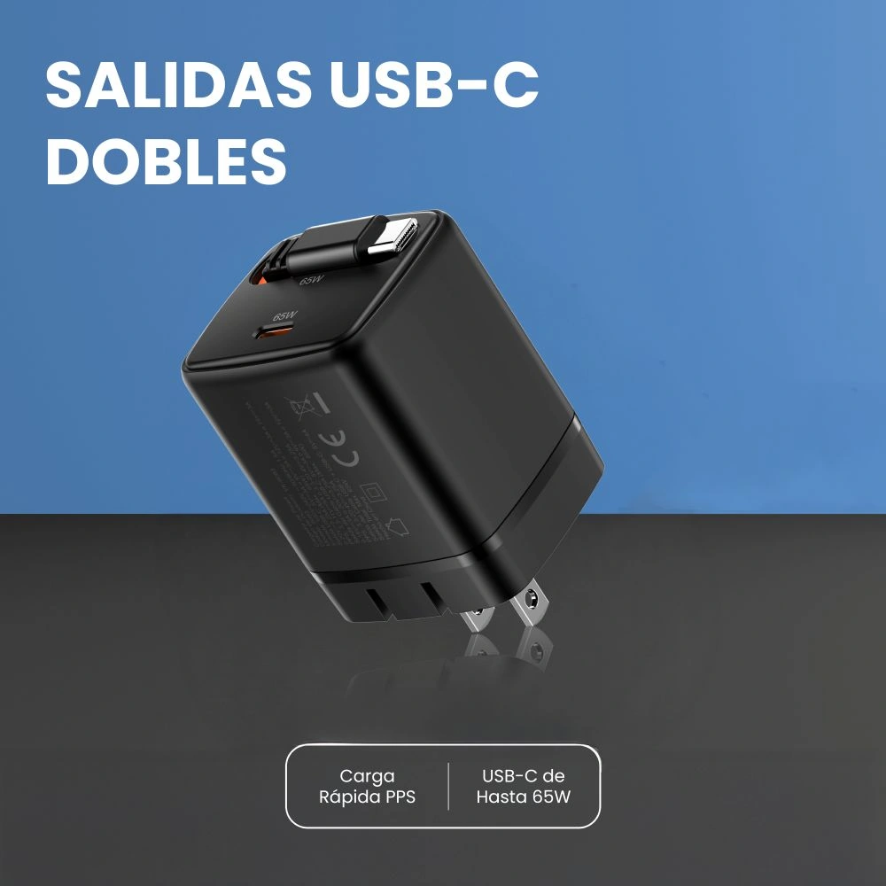 CARGADOR USB TIPO C VOLKANO 65W - 2