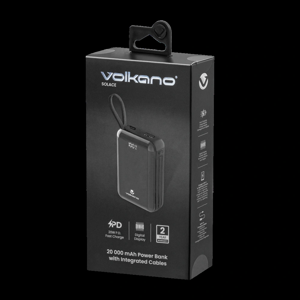 POWER BANK VOLKANO SOLACE 20000 MAH CON CABLES - 6