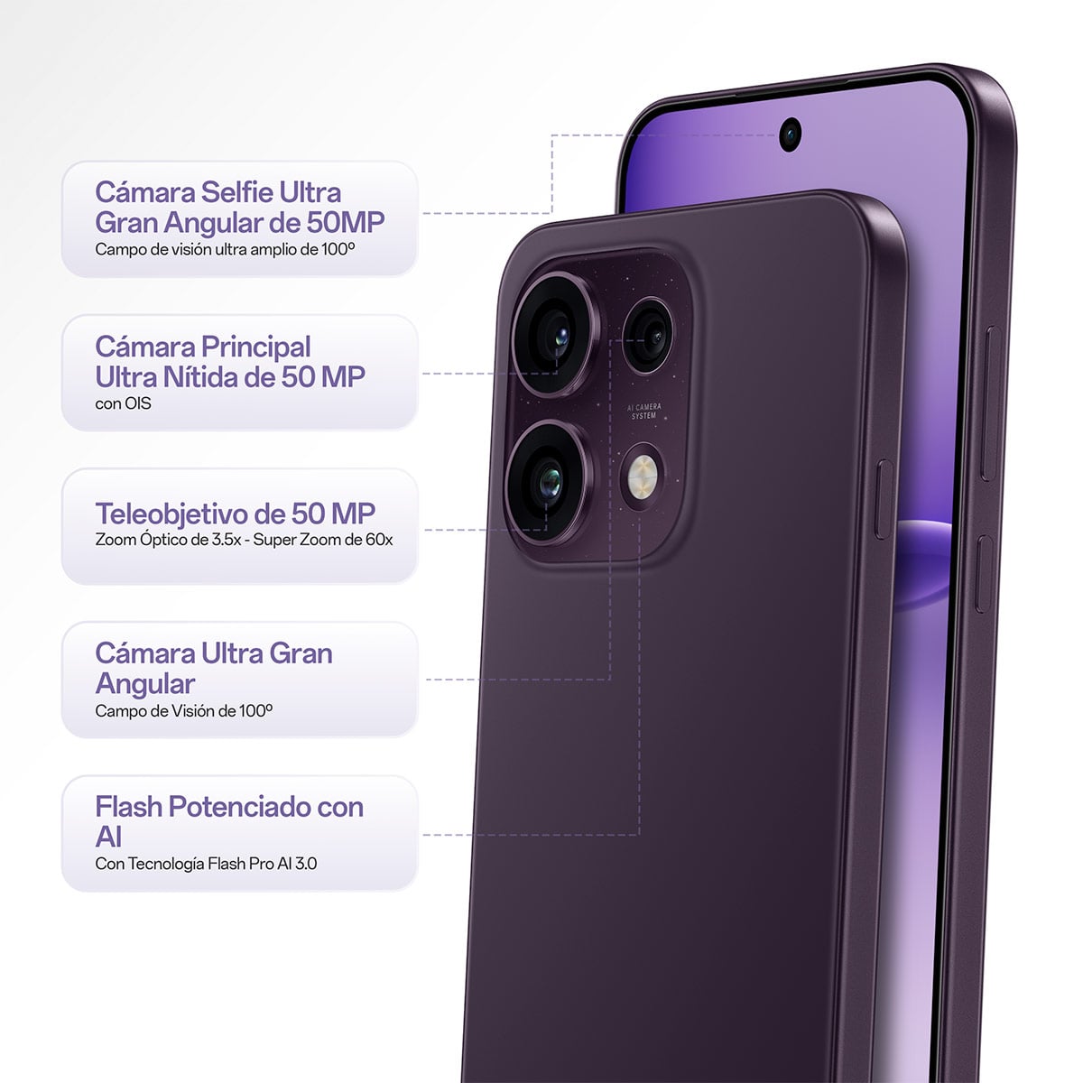 SMARTPHONE OPPO RENO16F 256GB + SMARTWATCH + AUDÍFONOS - 3