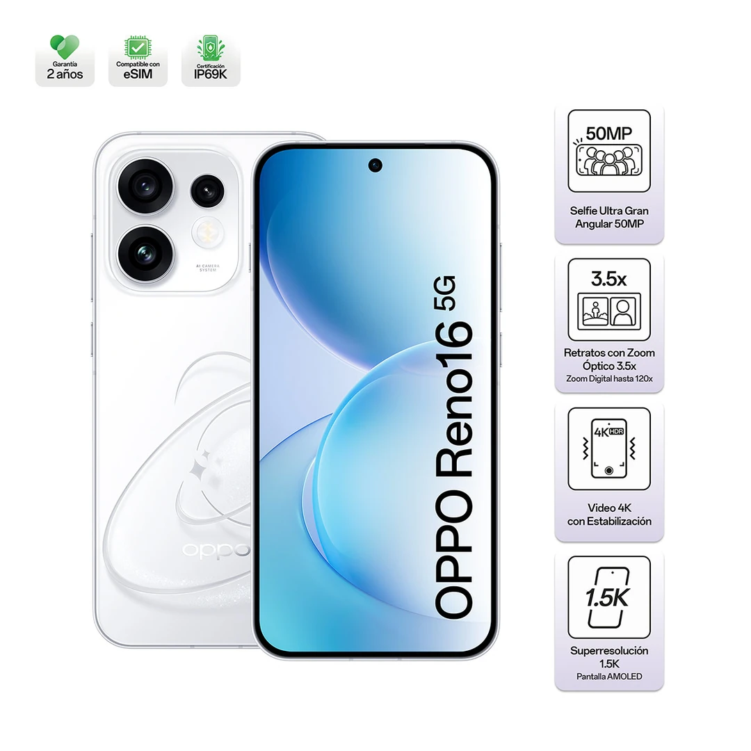 CELULAR OPPO BUNDLE RENO16 256GB + SMARTWATCH + AUDÍFONOS - 1