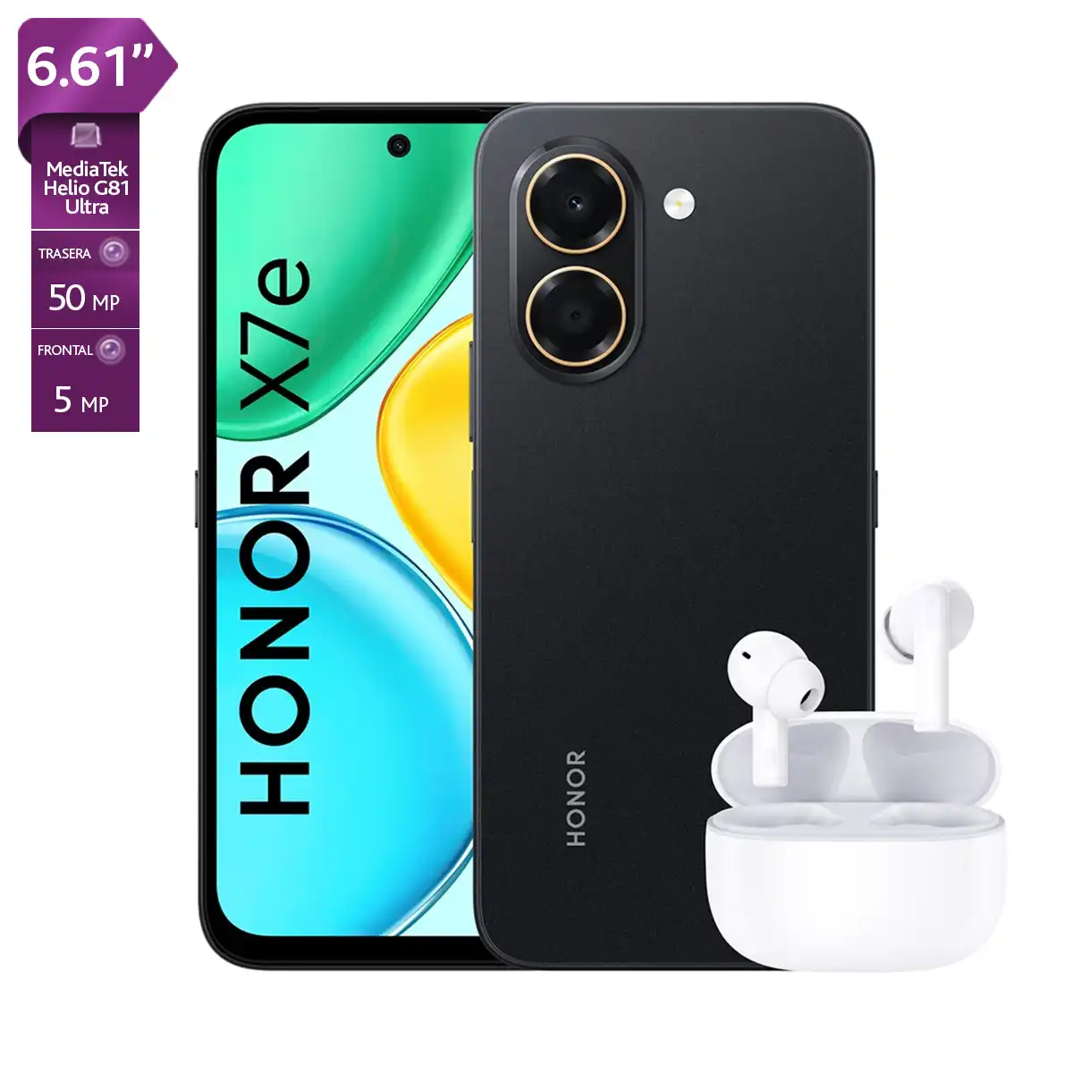 CELULAR HONOR BUNDLE X7E 256GB 6GB + EARBUDS  - 1